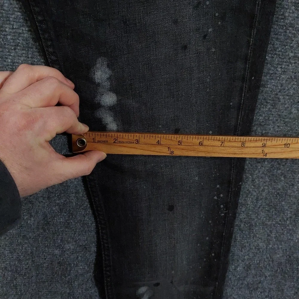 Hudson Zack Skinny Jeans Mens 29x36 Black Painter Dark Wash Stretch‎ Denim